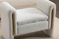 031 Teddy Fabric Single Bench Shoe Bench Makeup Bench For Bedroom Indoor,Ivory Wood Bedroom White Solid Eucalyptus Wood Tufted Ivory Polyester Backless Soft Modern Foam Teddy