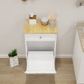 One Drawers And One Compartment Tilt Out Trash Cabinet Kitchen Trash Cabinet White White Mdf