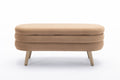 036 Velvet Fabric Storage Bench Bedroom Bench With Wood Legs For Living Room Bedroom Indoor,Coffee Tufted Coffee Velvet Bedroom Solid Modern Eucalyptus Internal Storage Foam Velvet