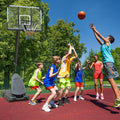 Height Adjustable 7 To 10Ft Basketball Hoop 44 Inch Backboard Portable Basketball Goal System With Stable Base And Wheels, Use For Outdoor Balls Sports Black Gray Portable Garden & Outdoor Training Support Iron
