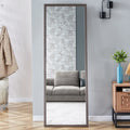 Third Generation Packaging Upgrade, Thickened Frame, Gray Wood Grain Solid Wood Frame Full Length Mirror, Dressing Mirror, Bedroom Entrance, Decorative Mirror, Floor Standing Mirror. 65