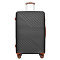 Hardshell Luggage Sets 3 Piece Double Spinner 8 Wheels Suitcase With Tsa Lock Lightweight 20''24''28'' Black Brown Abs