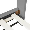 Full Size Upholstered Platform Bed With Classic Semi Circle Shaped Headboard And Mental Legs, Velvet, Gray Gray Velvet