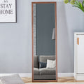 Third Generation Packaging Upgrade, Thickened Border, Brown Wood Grain Solid Wood Frame Full Length Mirror, Dressing Mirror, Bedroom Entrance, Decorative Mirror, And Floor Standing Mirror. 57.9