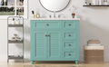36'' Bathroom Vanity With Undermount Sink,Free Standing Vanity Set With 2 Drawers& Soft Closing Doors,Solid Wood Frame Bathroom Storage Cabinet Same As Sw000117Aaf Blue Green Bathroom Modern Solid