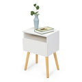 2 Piece Modern Bedside Table, Bedroom Coffee Table With Drawers, Shelves, Living Room Bedside Furniture, White White Particle Board