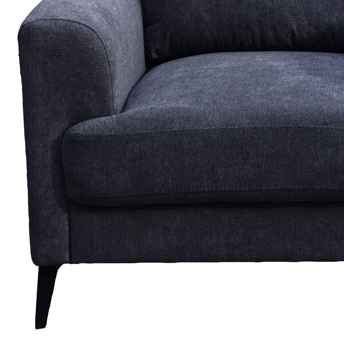 Jackson 37" Black Chenille Chair With Black Metal Legs Black Chenille