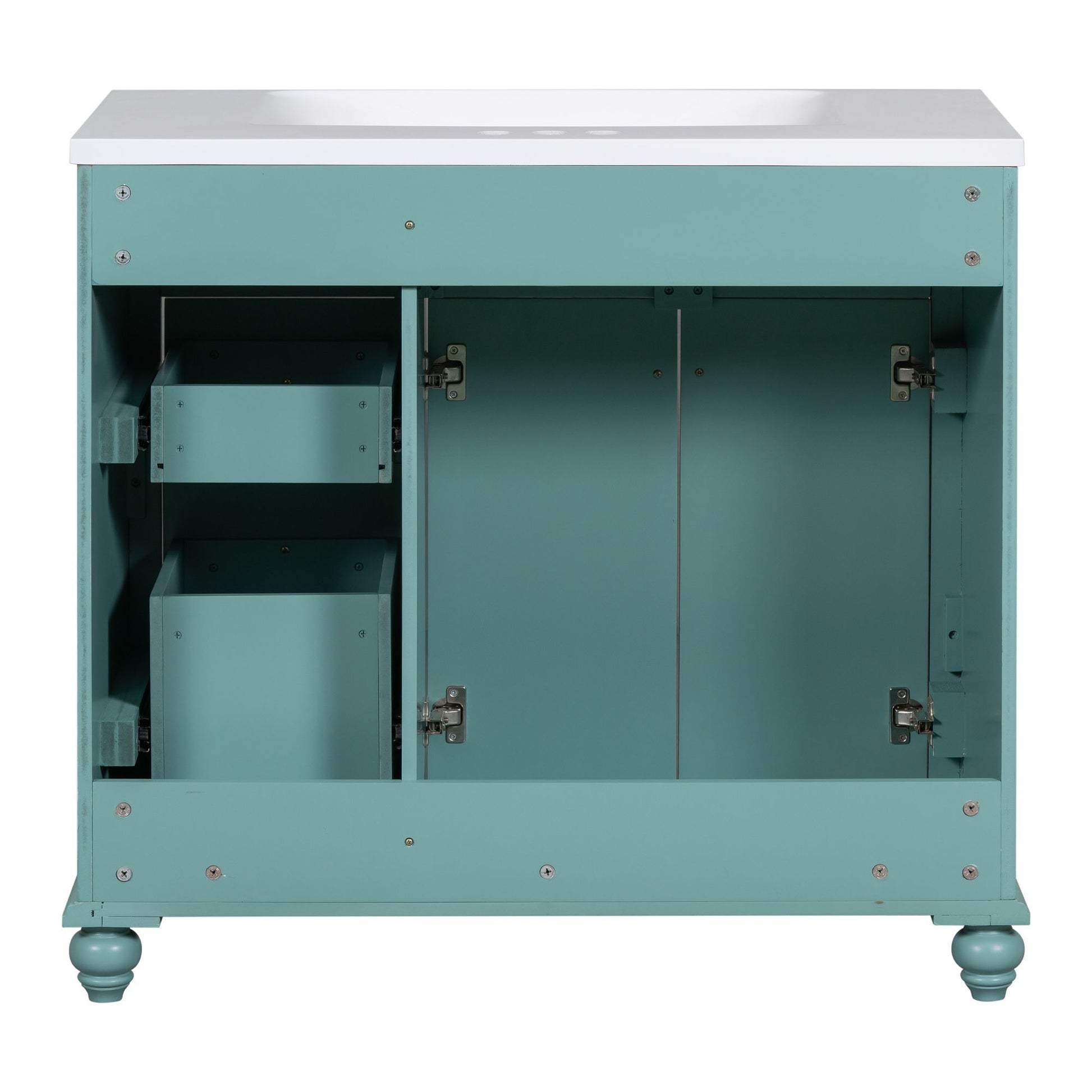 36'' Bathroom Vanity With Undermount Sink,Free Standing Vanity Set With 2 Drawers& Soft Closing Doors,Solid Wood Frame Bathroom Storage Cabinet 2 Blue Green 2 1 Soft Close Doors Bathroom Freestanding Solid Wood Mdf Resin Painted