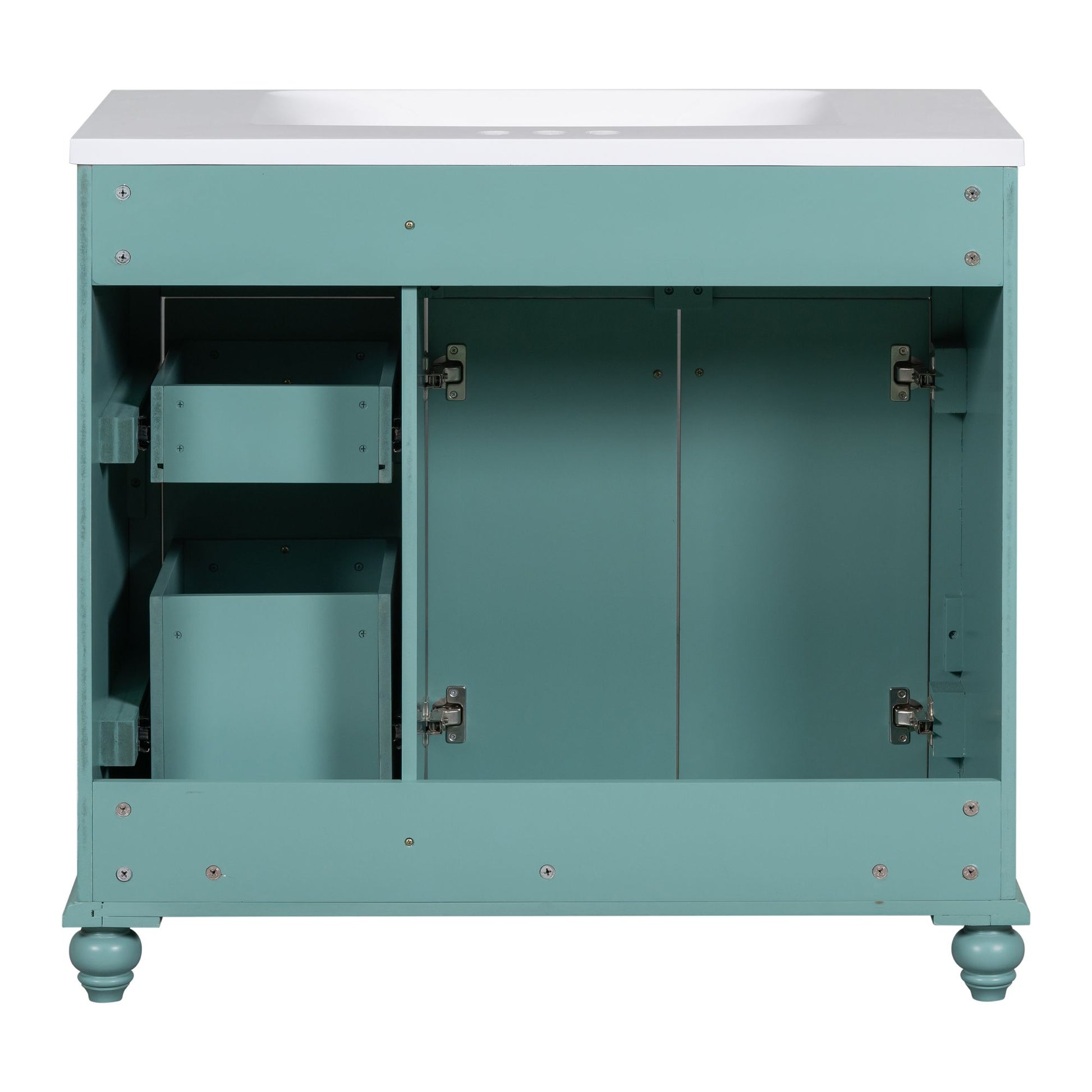 36'' Bathroom Vanity With Undermount Sink,Free Standing Vanity Set With 2 Drawers& Soft Closing Doors,Solid Wood Frame Bathroom Storage Cabinet Same As Sw000117Aaf Blue Green Bathroom Modern Solid