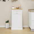 One Drawers And One Compartment Tilt Out Trash Cabinet Kitchen Trash Cabinet White White Mdf