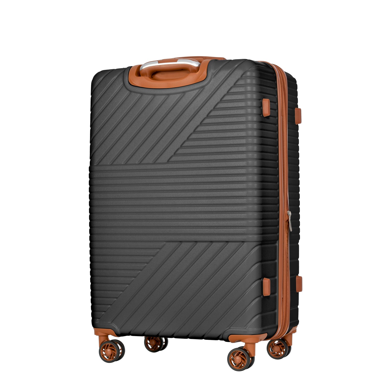 Hardshell Luggage Sets 3 Piece Double Spinner 8 Wheels Suitcase With Tsa Lock Lightweight 20''24''28'' Black Brown Abs