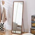 Third Generation Packaging Upgrade, Thickened Border, Brown Wood Grain Solid Wood Frame Full Length Mirror, Dressing Mirror, Bedroom Entrance, Decorative Mirror, And Floor Standing Mirror.65