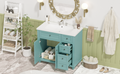 36'' Bathroom Vanity With Undermount Sink,Free Standing Vanity Set With 2 Drawers& Soft Closing Doors,Solid Wood Frame Bathroom Storage Cabinet Same As Sw000117Aaf Blue Green Bathroom Modern Solid