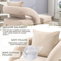 House Hold Accent Chair With Ottoman, Mid Century Modern Barrel Chair Upholstered Club Tub Round Arms Chair For Living Room Beige Velvet