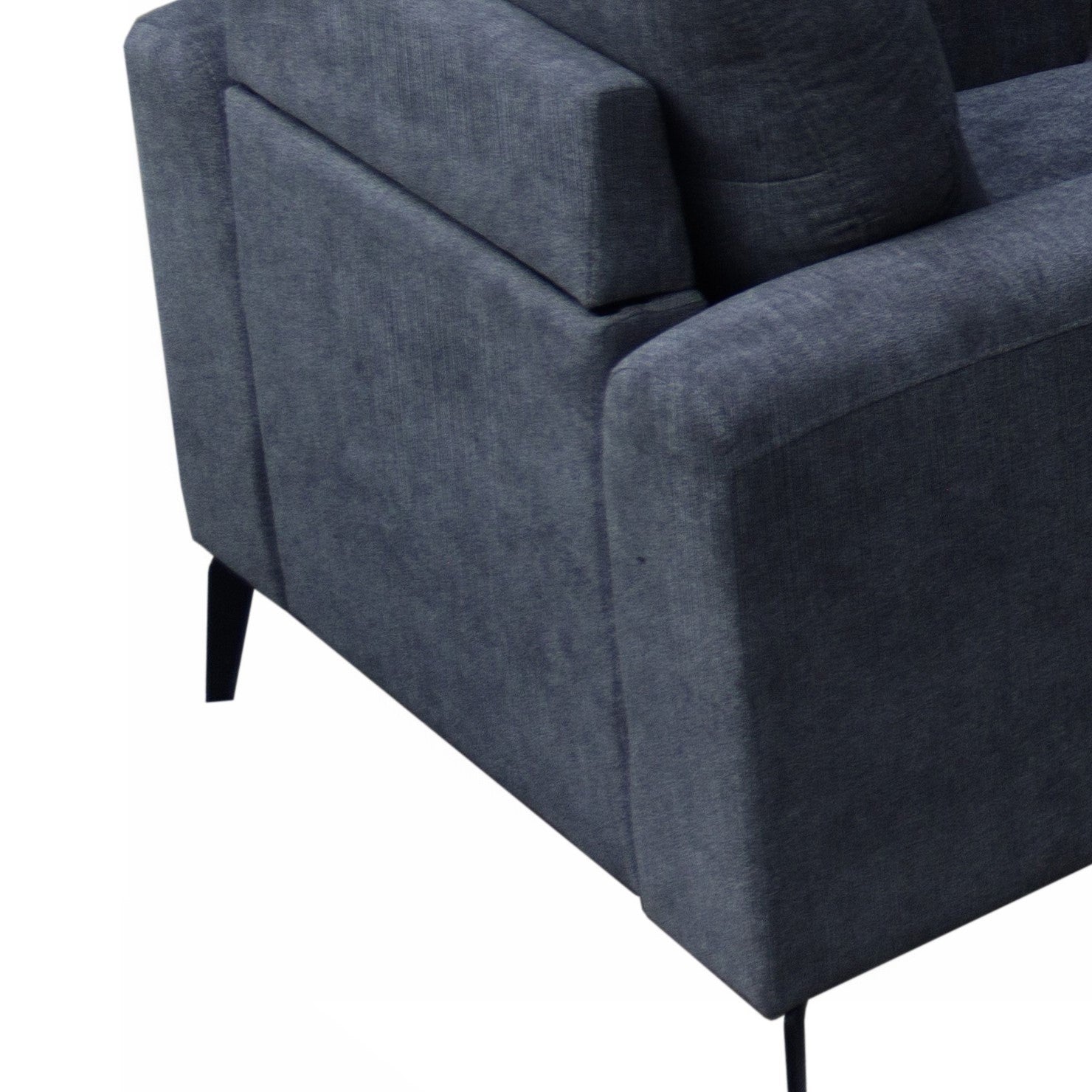 Jackson 37" Black Chenille Chair With Black Metal Legs Black Chenille