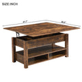 Lift Top Coffee Table, Multi Functional Coffee Table With Open Shelves, Modern Lift Tabletop Dining Table For Living Room, Home Office, Rustic Brown Rustic Brown Primary Living Space Particle Board