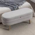 036 Velvet Fabric Storage Bench Bedroom Bench With Wood Legs For Living Room Bedroom Indoor,Light Gray Tufted Light Gray Velvet Bedroom Solid Modern Eucalyptus Internal Storage Foam Velvet