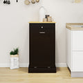 One Drawers And One Compartment Tilt Out Trash Cabinet Kitchen Trash Cabinet Black Black Mdf