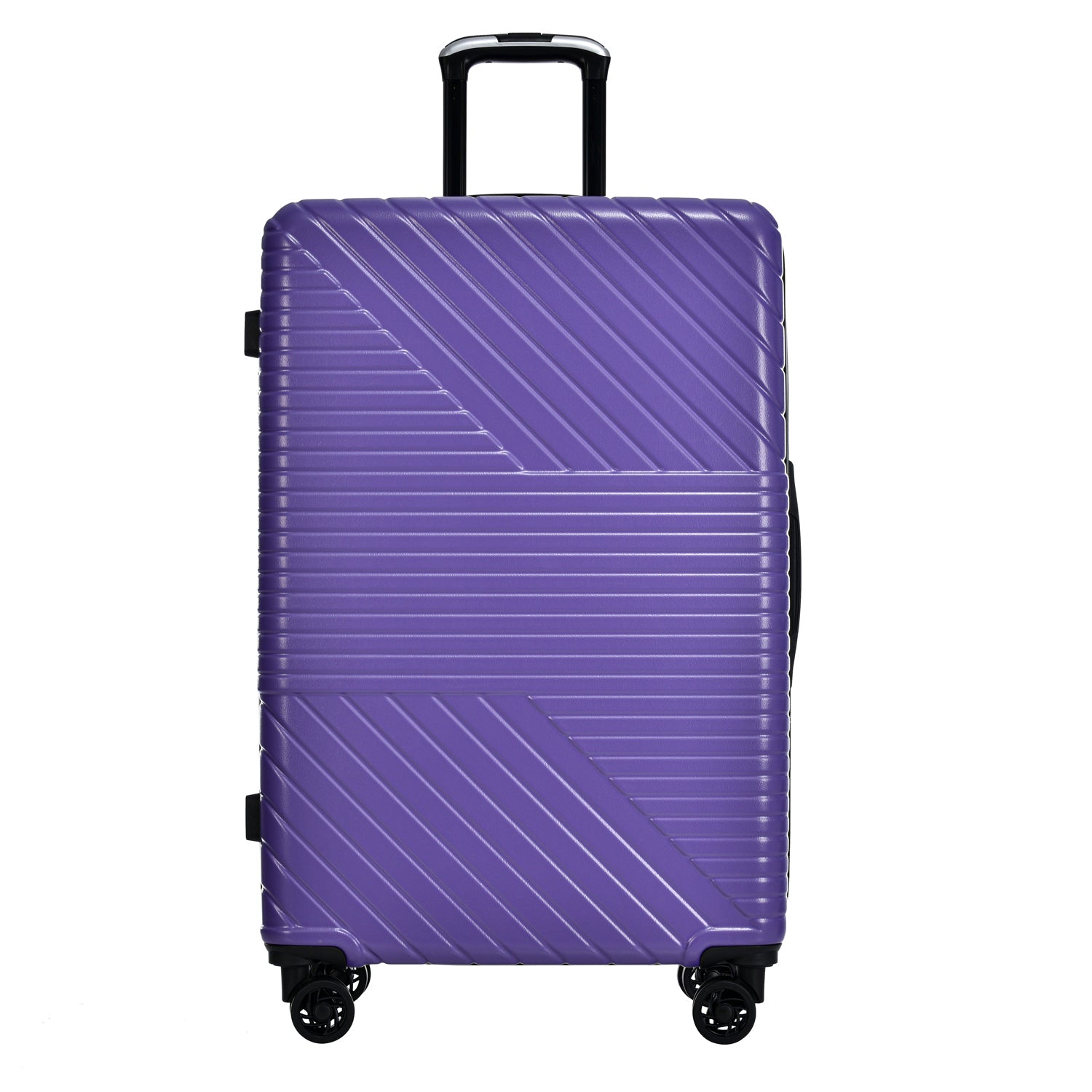 Hardshell Luggage Sets 3 Piece Double Spinner 8 Wheels Suitcase With Tsa Lock Lightweight 20''24''28'' Purple Abs