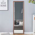 Third Generation Packaging Upgrade, Thickened Border, Brown Wood Grain Solid Wood Frame Full Length Mirror, Dressing Mirror, Bedroom Entrance, Decorative Mirror, And Floor Standing Mirror. 57.9