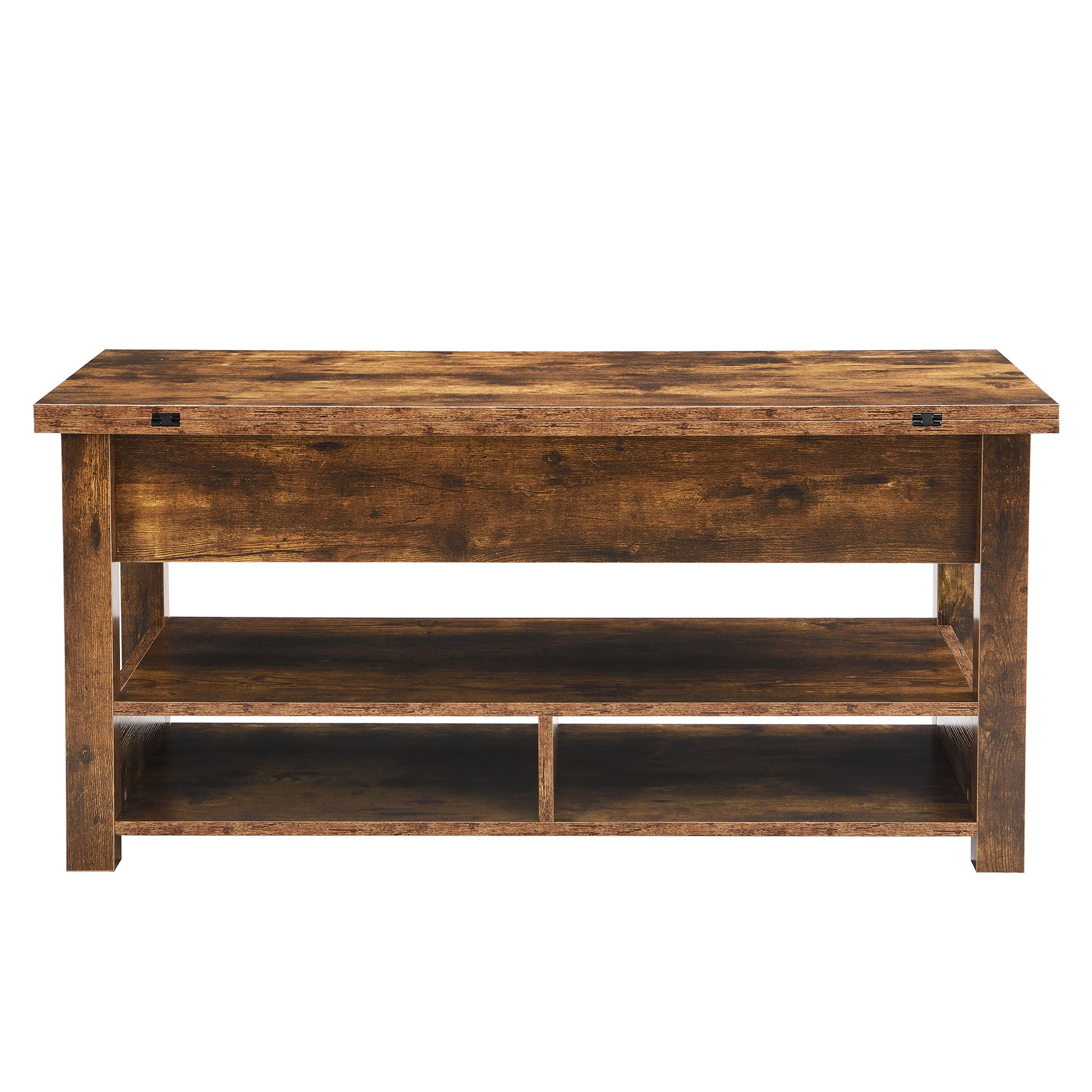 Lift Top Coffee Table, Multi Functional Coffee Table With Open Shelves, Modern Lift Tabletop Dining Table For Living Room, Home Office, Rustic Brown Rustic Brown Primary Living Space Particle Board
