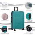 Hardshell Luggage Sets 3 Piece Double Spinner 8 Wheels Suitcase With Tsa Lock Lightweight 20''24''28'' Green Abs