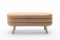 036 Velvet Fabric Storage Bench Bedroom Bench With Wood Legs For Living Room Bedroom Indoor,Coffee Tufted Coffee Velvet Bedroom Solid Modern Eucalyptus Internal Storage Foam Velvet