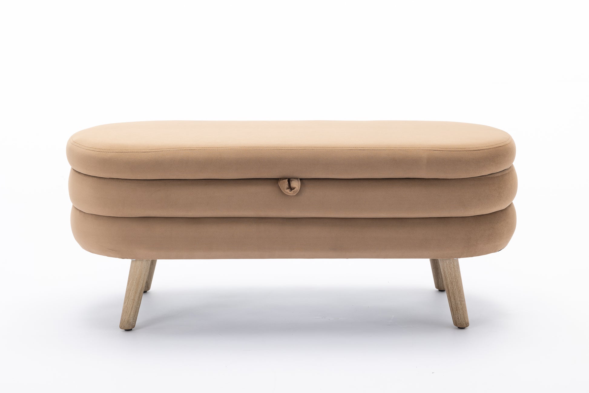 036 Velvet Fabric Storage Bench Bedroom Bench With Wood Legs For Living Room Bedroom Indoor,Coffee Tufted Coffee Velvet Bedroom Solid Modern Eucalyptus Internal Storage Foam Velvet