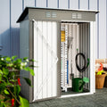 5 X 3 Ft Outdoor Storage Shed, Galvanized Metal Garden Shed With Lockable Doors, Tool Storage Shed For Patio Lawn Backyard Trash Cans White Metal