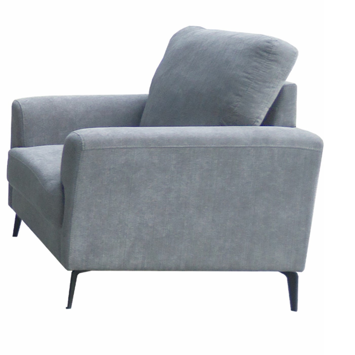 Jackson 37" Gray Chenille Chair With Black Metal Legs Gray Chenille