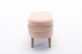 036 Velvet Fabric Storage Bench Bedroom Bench With Wood Legs For Living Room Bedroom Indoor,Light Pink Tufted Light Pink Velvet Bedroom Solid Modern Eucalyptus Internal Storage Foam Velvet