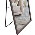 Third Generation Packaging Upgrade, Thickened Frame, Gray Wood Grain Solid Wood Frame Full Length Mirror, Dressing Mirror, Bedroom Entrance, Decorative Mirror, Floor Standing Mirror. 65