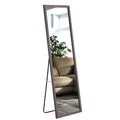 Third Generation Packaging Upgrade, Thickened Frame, Gray Wood Grain Solid Wood Frame Full Length Mirror, Dressing Mirror, Bedroom Entrance, Decorative Mirror, Floor Standing Mirror. 57.9 