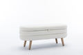 036 Velvet Fabric Storage Bench Bedroom Bench With Wood Legs For Living Room Bedroom Indoor,Ivory Tufted Ivory Velvet Bedroom Solid Modern Eucalyptus Internal Storage Foam Velvet