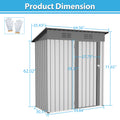 5 X 3 Ft Outdoor Storage Shed, Galvanized Metal Garden Shed With Lockable Doors, Tool Storage Shed For Patio Lawn Backyard Trash Cans White Metal