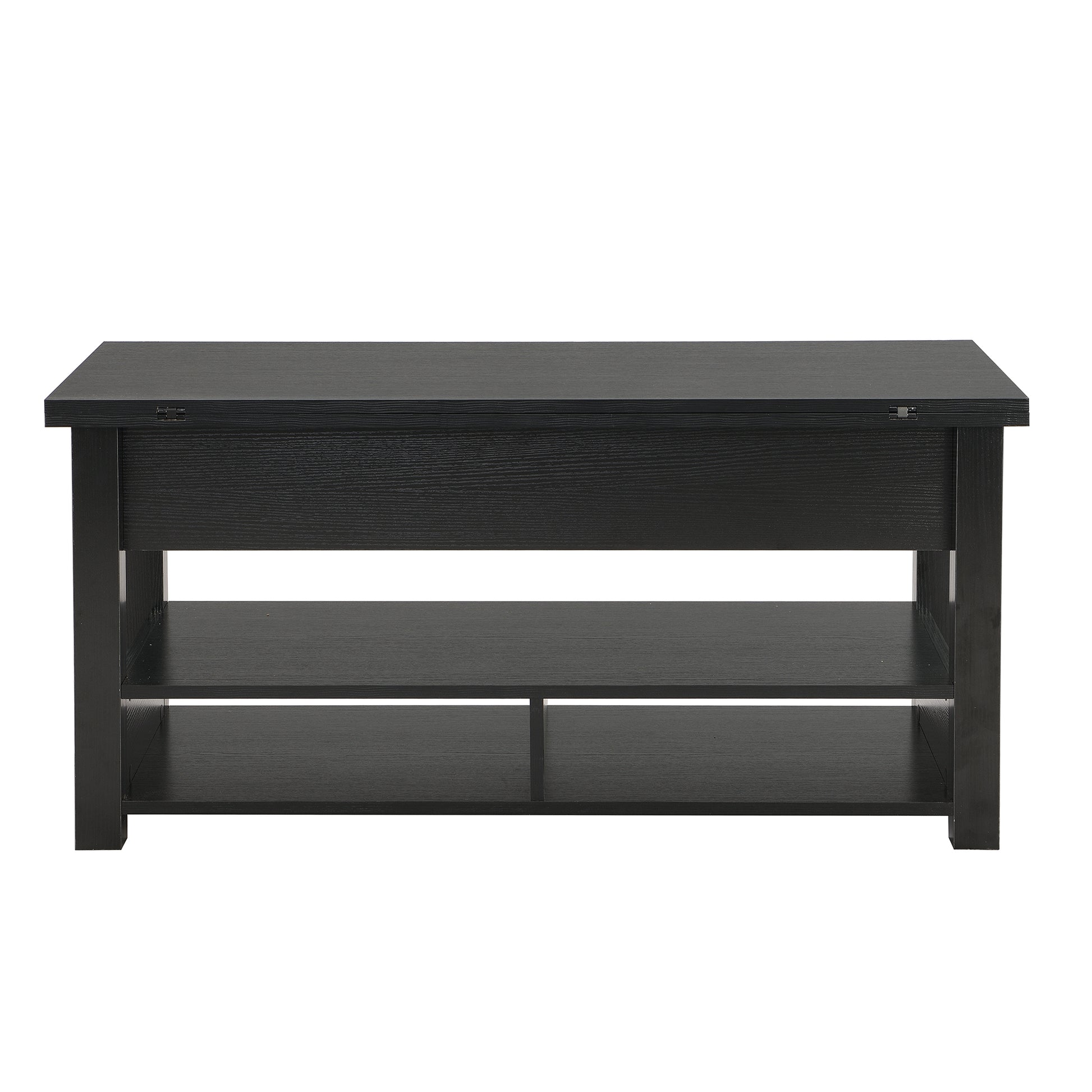 Lift Top Coffee Table, Multi Functional Coffee Table With Open Shelves, Modern Lift Tabletop Dining Table For Living Room, Home Office, Black Black Primary Living Space Particle Board