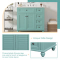 36'' Bathroom Vanity With Undermount Sink,Free Standing Vanity Set With 2 Drawers& Soft Closing Doors,Solid Wood Frame Bathroom Storage Cabinet Same As Sw000117Aaf Blue Green Bathroom Modern Solid