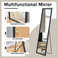 Third Generation, Black Thick Wooden Frame Full Body Mirror, Large Floor Standing Mirror, Dressing Mirror, Decorative Mirror, Suitable For Bedrooms, Living Rooms, Clothing Stores57.9