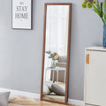 Third Generation Packaging Upgrade, Thickened Border, Brown Wood Grain Solid Wood Frame Full Length Mirror, Dressing Mirror, Bedroom Entrance, Decorative Mirror, And Floor Standing Mirror. 57.9