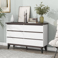 6 Drawer Double Dresser With Wide Drawers,White Dresser For Bedroom, Wood Storage Chest Of Drawers For Living Room Hallway Entryway, 47.2'' W X 15.74'' D X 30 .7''H White Particle Board