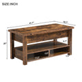Lift Top Coffee Table, Multi Functional Coffee Table With Open Shelves, Modern Lift Tabletop Dining Table For Living Room, Home Office, Rustic Brown Rustic Brown Primary Living Space Particle Board