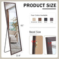 Third Generation Packaging Upgrade, Thickened Frame, Gray Wood Grain Solid Wood Frame Full Length Mirror, Dressing Mirror, Bedroom Entrance, Decorative Mirror, Floor Standing Mirror. 65