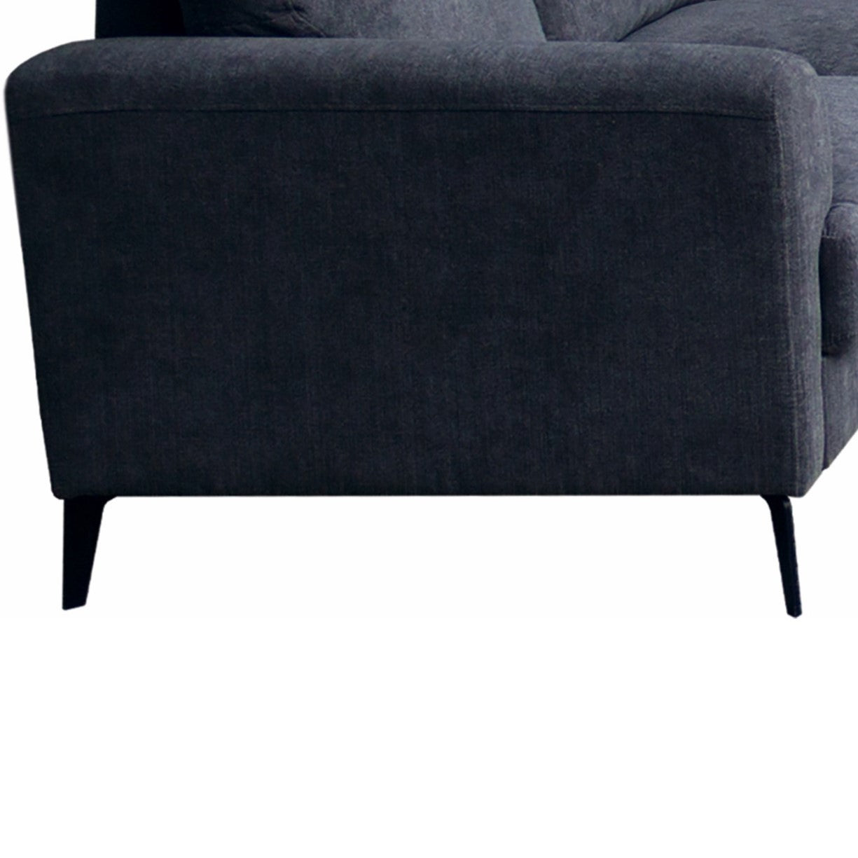 Jackson 37" Black Chenille Chair With Black Metal Legs Black Chenille