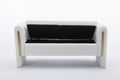 032 Teddy Fabric Storage Bench Bedroom Bench With Gold Metal Trim Strip For Living Room Bedroom Indoor,Ivory Armrest Ivory Polyester Bedroom Solid White Modern Eucalyptus Wood Internal Storage Foam Teddy