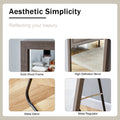 Third Generation Packaging Upgrade, Thickened Frame, Gray Wood Grain Solid Wood Frame Full Length Mirror, Dressing Mirror, Bedroom Entrance, Decorative Mirror, Floor Standing Mirror. 57.9 