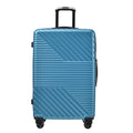 Hardshell Luggage Sets 3 Piece Double Spinner 8 Wheels Suitcase With Tsa Lock Lightweight 20''24''28'' Blue Abs