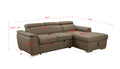 97 Inch Convertible Sectional Sofa With Storage Chaise, Adjustable Headrests, Contemporary L Shaped Sleeper Corner Sectional Sofa With A Pull Out Bed ,Brown Light Brown Wood Primary Living Space Heavy Duty Eucalyptus 3 Seat Brown Microfiber Soft Cushion