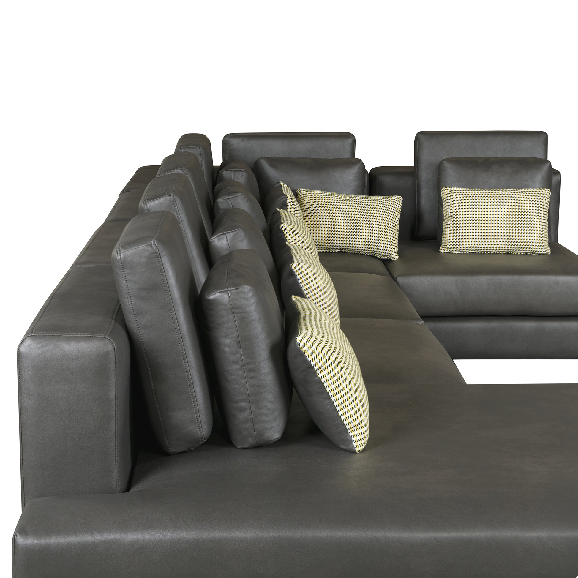 112.7" Modular Sectional Sofa Corner Sofa Chaise Lounge With Movable Ottoman For Living Room, Black Black Foam Palomino Fabric