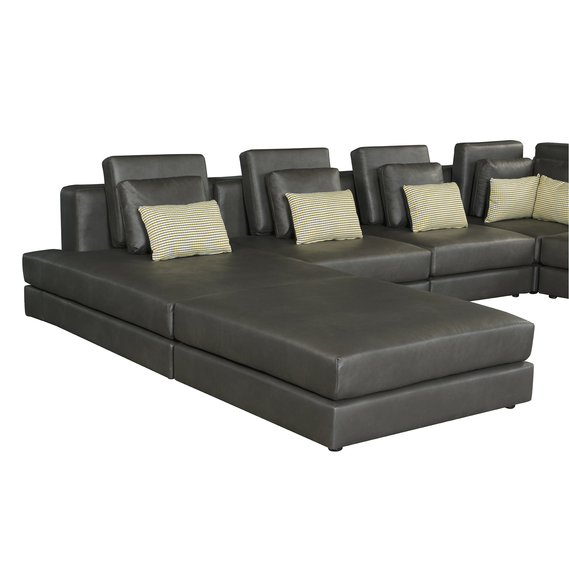112.7" Modular Sectional Sofa Corner Sofa Chaise Lounge With Movable Ottoman For Living Room, Black Black Foam Palomino Fabric