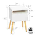 2 Piece Modern Bedside Table, Bedroom Coffee Table With Drawers, Shelves, Living Room Bedside Furniture, White White Particle Board